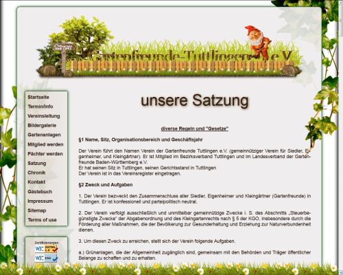 Seite unserer Vereinssatzungen Satzungen